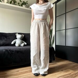 Luukaa Cream Wide Leg Pants